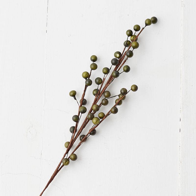 Factory Direct Craft Pack of 6 Soft Sage Green Artificial Berry Stems | 22