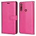 Produktbild Laybomo Hülle für Motorola Moto G8 Play/One Macro Ledertasche Simple Schuzhülle Weiches TPU Silikon Cover Magnetisch Brieftasche Schale Handyhülle Moto G8 Play, mit Visitenkartenhüllen (Rose Red)