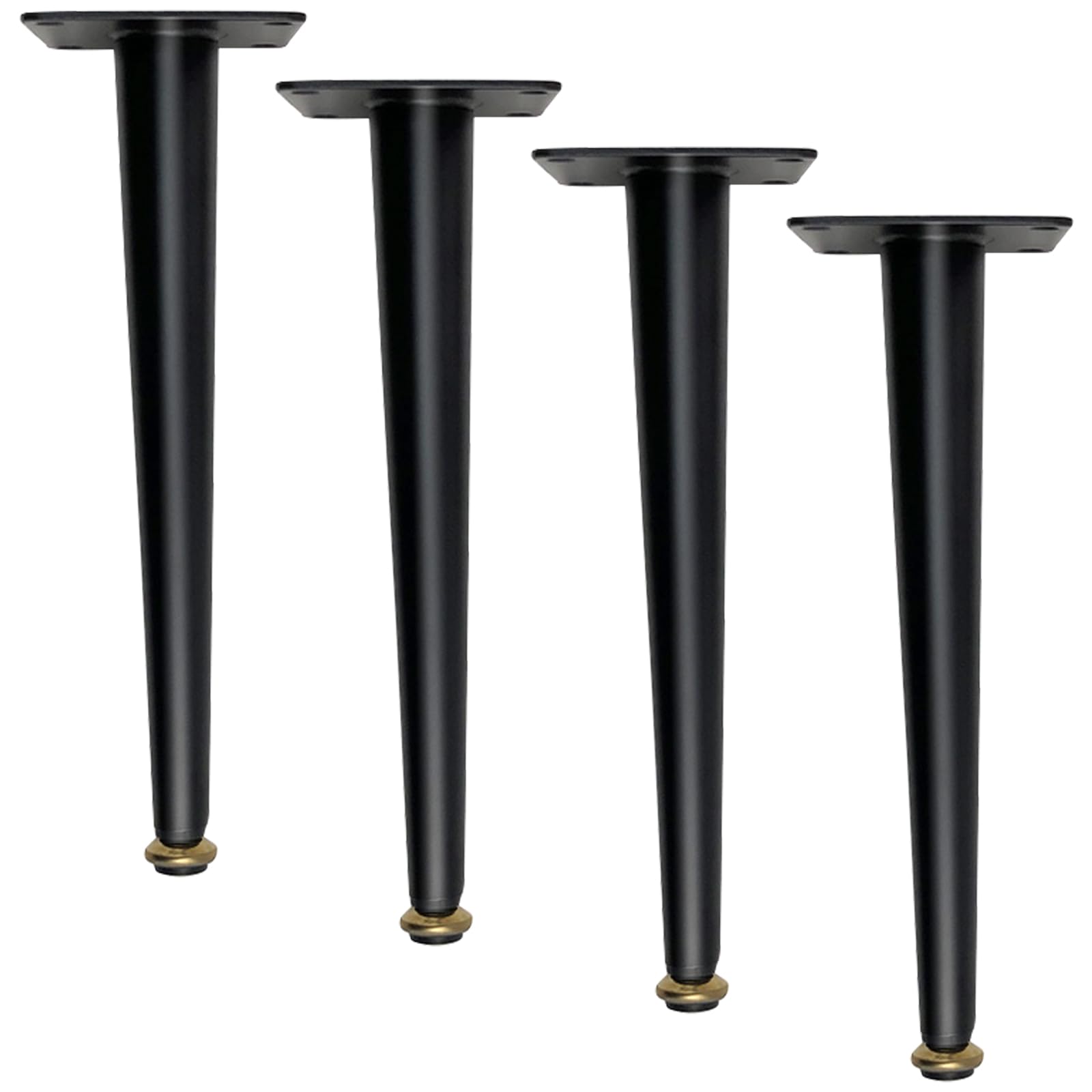 Patas para Muebles Bano Negro, 4 Piezas Patas para Mesas Regulables Pies de Sofá Negros para Armario Hierro | Pintada Anodizada Pata para Cama Altura: 10.5-72.5cm Pies de Gabinete 50.5cm/19.9"