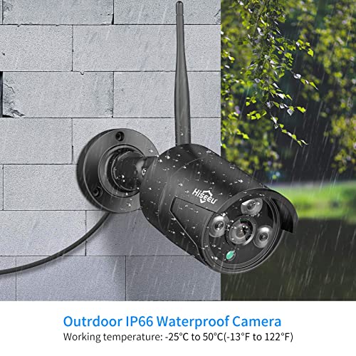 Hiseeu [8Ch Expandable] Wireless Security Camera System With 10.1" Lcd 2K Monitor, 4Pcs 1296P Outdoor Indoor Cameras With One-Way Audio, Dc 12V Plug-In, Waterproof, Motion Detection, 1Tb Hard Drive #TOP4