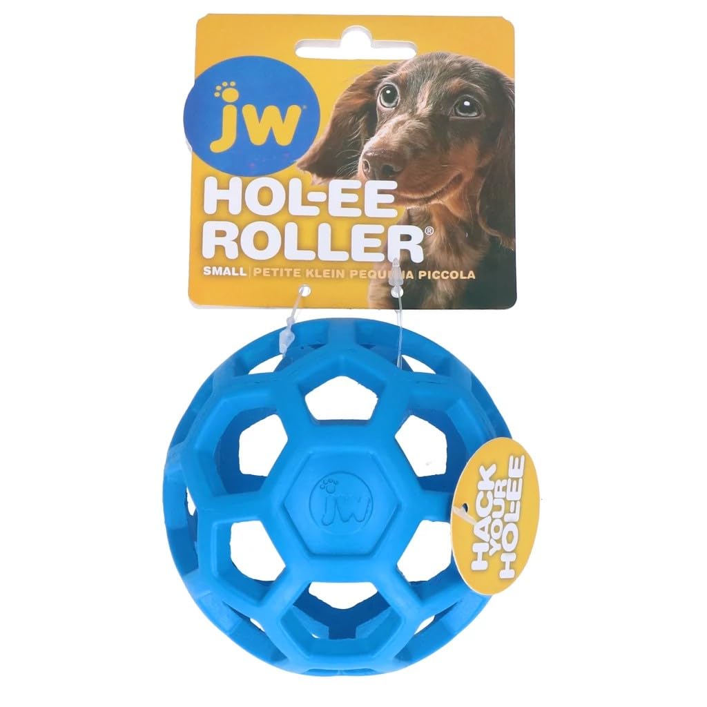 JW Pets HOL-ee Roller, Play Ball, Dog Ball, Dog Toy, Treat, Fetch Toy, Available in Various Sizes (Size S)
