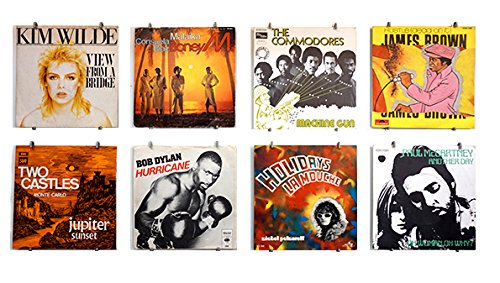 Bilderrahmen für Schallplatten 45 Umdrehungen - Set 8 Wandhalterungen für Aufhängen Ihre Festplatten 45tours Wand