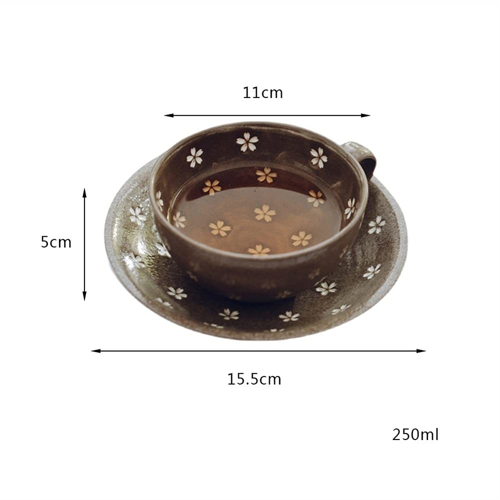 Ceramiczne kubki do kawy i spodki, filiżanki do espresso, filiżanki do herbaty, kubki do picia, kubki do napojów, kubki śniadaniowe z uchwytem