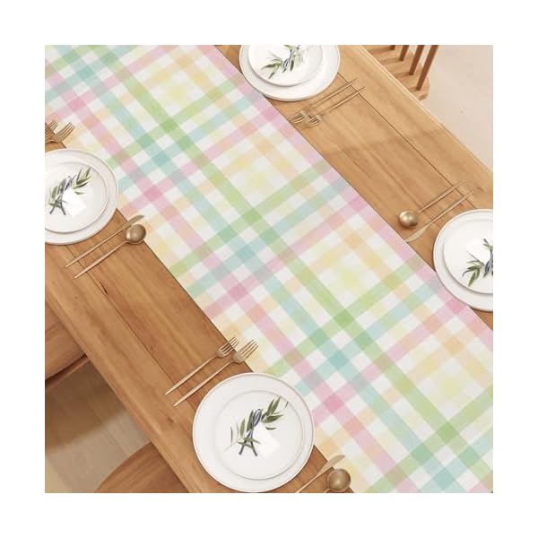   Linen-Buffalo-Check-Plaid-Spring-Table-Runner-72-Inches-Long-Farmhouse-Spring-Summer-Easter-Home-Kitchen-Dining-Room-Table-Decorations