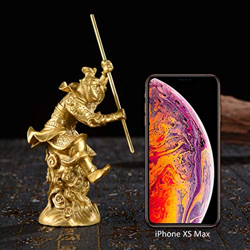 Figura decorativa de Mono de Bronce chino Sun Wukong miniatura 3