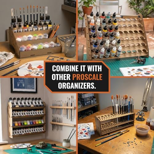 Image of PROSCALE Mini Paint Holder for Miniatures & Modeling, Compact Project Paint Organizer Tray for 33mm Pots, Portable Tabletop Paint Rack, Compatible with Citadel (33mm)