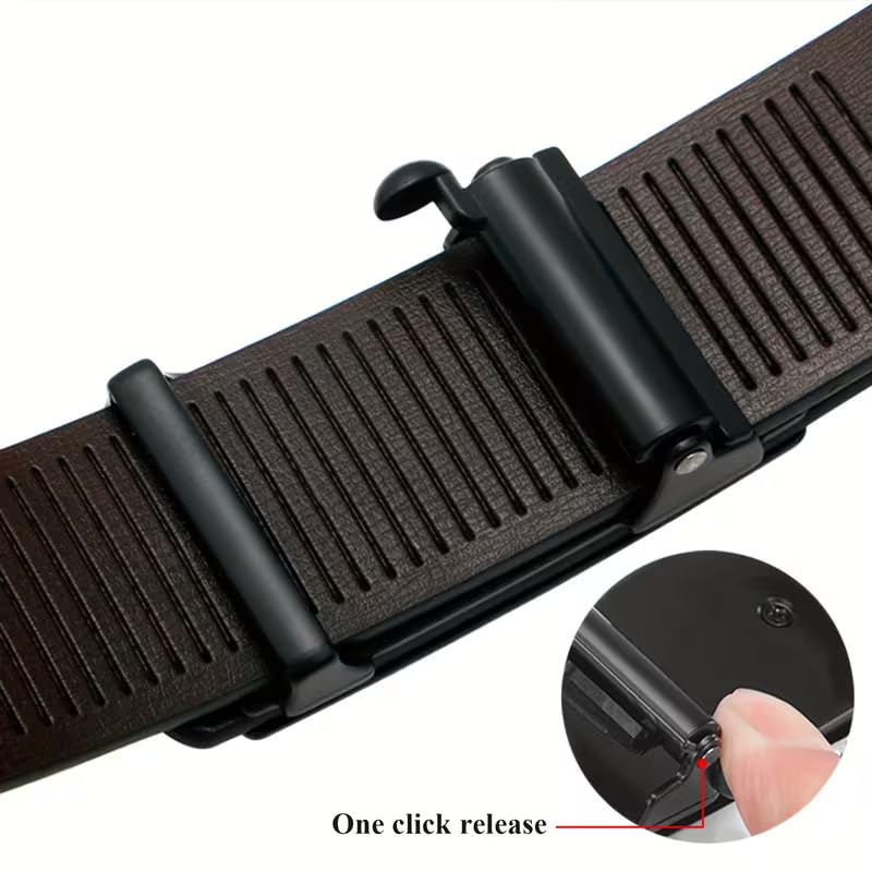 Image of NAPA HIDE Men's Auto Lock Vegan Leather Belt | Stylish Adjustable Buckle Belt for Formal & Casual Wear I Fits upto 40 Inches Waist size