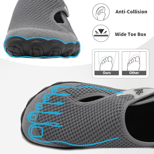 LeIsfIt Barefoot Shoes Women Men Wide Toe Hiking Shoes Breathable Walking Footwear Non-Slip Adjustable for Diabetic Edema Swollen Feet2