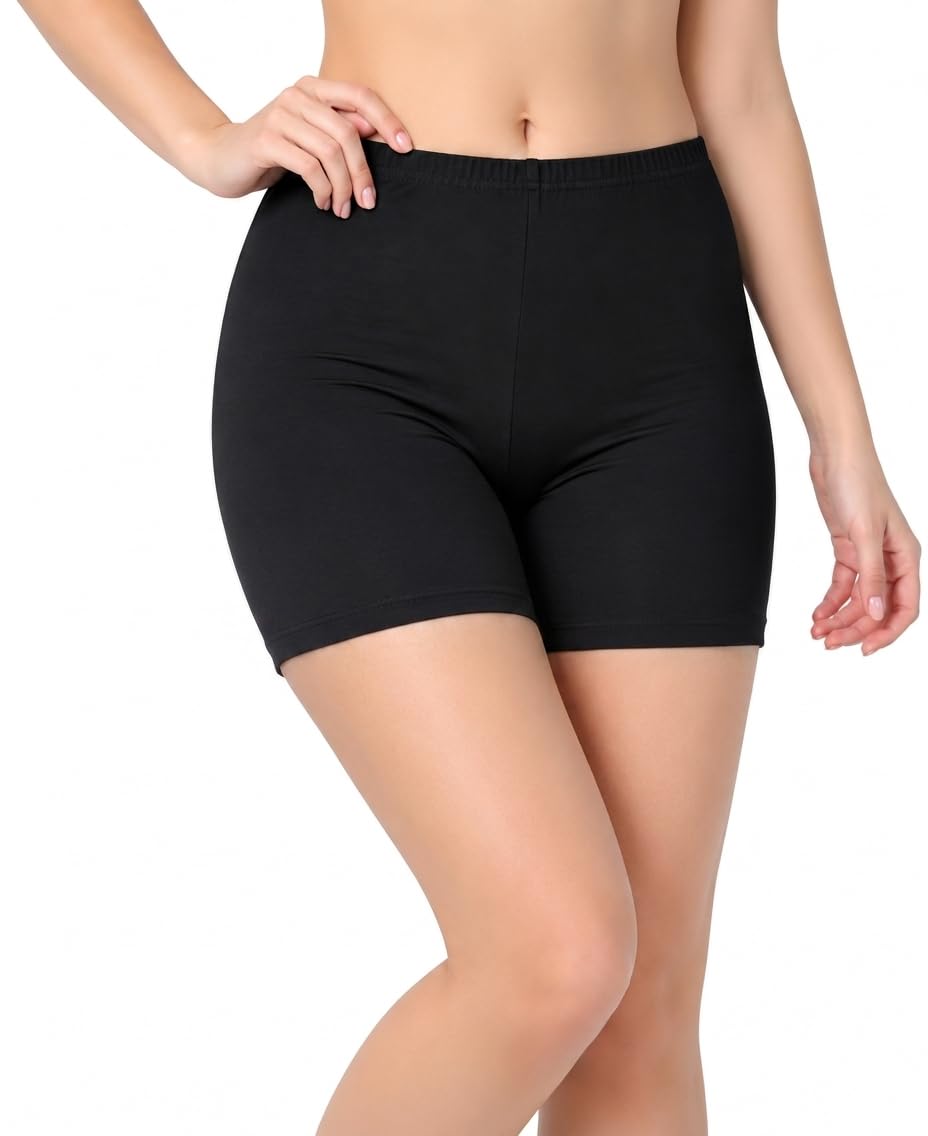 Women's Anti Chafing Slip Shorts | Mid Thigh Premium Cotton Boyshort Panty | Stretchable Breathable Under Dress Safety Wear-image-22