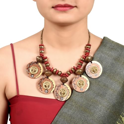 Image of AAKRITI ART CREATIONS Handcrafted Ethnic & Tribal Necklace Collection | Dhokra, Boho, Talisman & Statement Designs | Artisan Collar, Pendant & Lariat Jewelry for Women