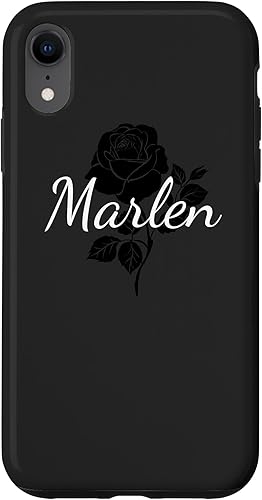 iPhone XR Marlen - Funda personalizada para teléfono con rosa negra