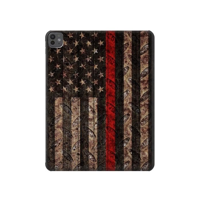 Coque iPad Pro 13 2024 Fire Fighter Red Line etui housse tablette Air 13 2026