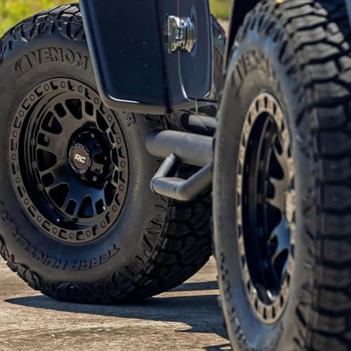 Rough Country 82 Series One-Piece Aluminum Wheel - 15x8, 5x4.5\" Bolt Pattern, 19mm Offset, Gloss Black with Rugged 8-Spoke Design - Thumbnail 2
