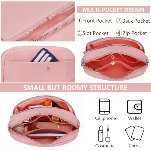 Image of Crossbody Bag for Women,Camera Sports Purses Lightweight Shoulder Bag Waterproof Purse with Adjustable Wide Strap (Pink)