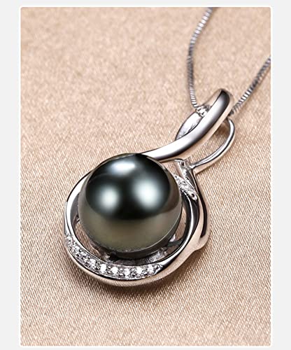 Tahitian-Black-Pearl-Necklace-for-Women-Fine-Jewellery-Round-AAAA-10mm-Pearls-Pearl-Pendant-Necklace-Gift-for-Women-Her-Grandma-Wife - DumpADate.com