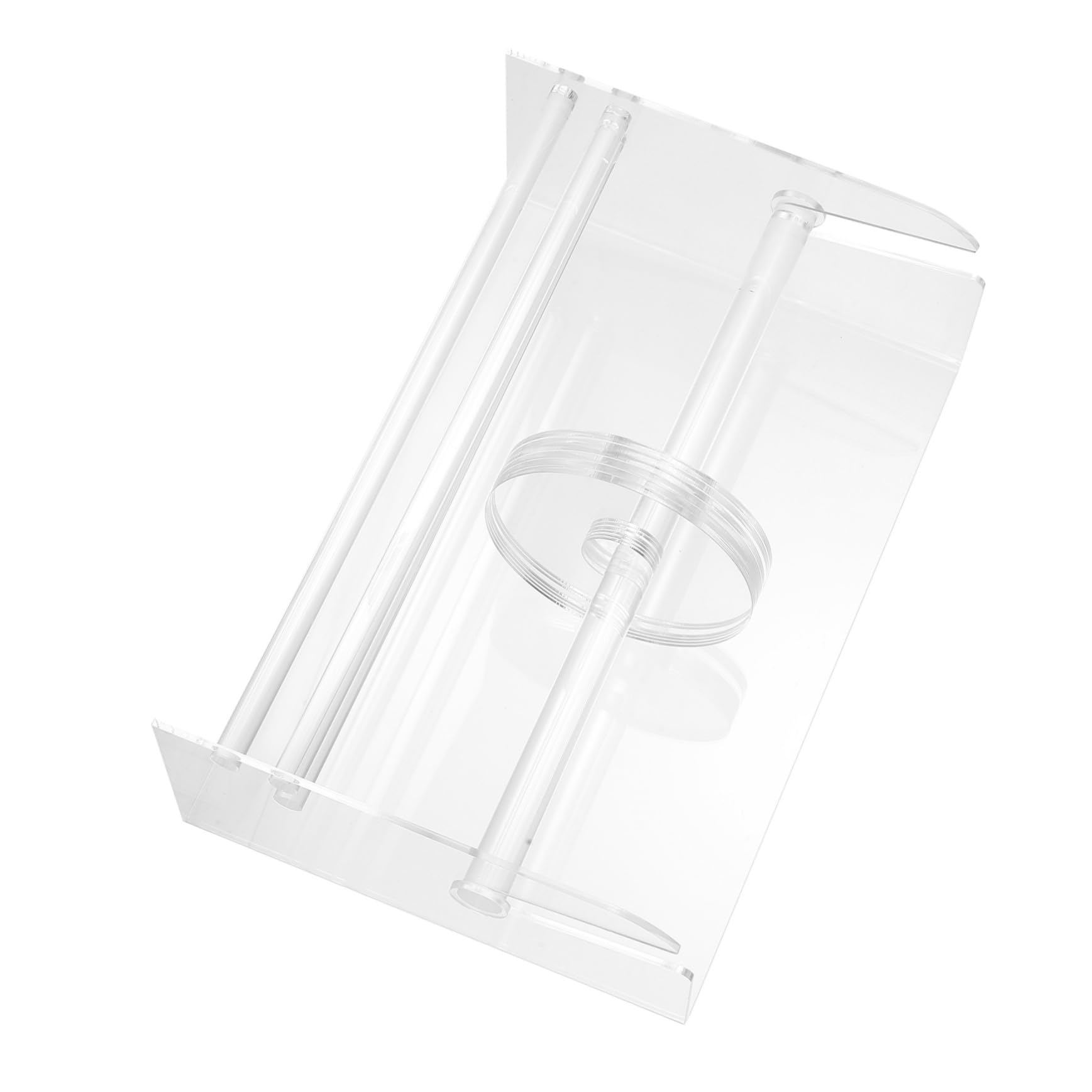 Transparenter Acryl Etikettenrollenhalter mit Verstellbarem 7-fächer Ständer Einfacher Rollenspender für Organisiertes Aufbewahren und Leichtes Abrollen im Büro