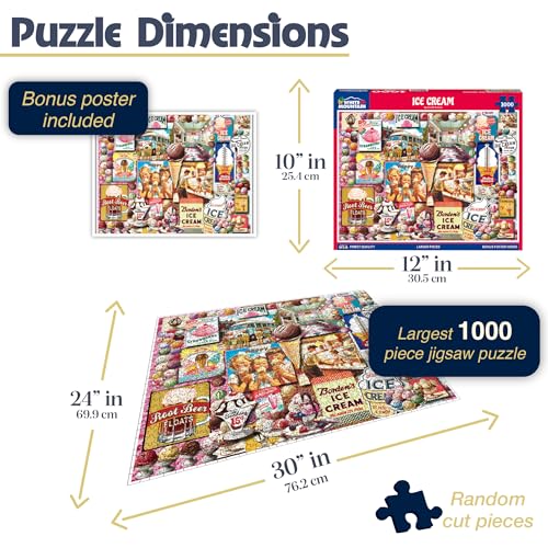 Puzzle de 1000 piezas White Mountain Sweet Desserts Collage, helado | Piezas grandes, regalo para adultos y familia, 24x30 pulgadas miniatura 2