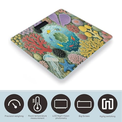 Báscula de baño digital con pantalla LCD y plataforma de vidrio templado miniatura 3