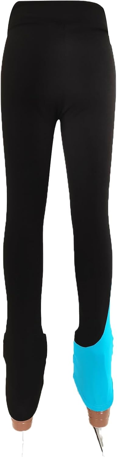 LIUHUO Ice Skating Pants Girls Women Stretchy Mesh Figure Skating Trousers Rhinestones Leggings