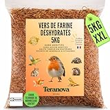 vers de Farine séchés 5 kg et Ebook Gratuit   Friandise Naturelle Premium pour Oiseaux et Animaux du Jardin – Insectes séchés – Aliment complémentaire Non ruminants
