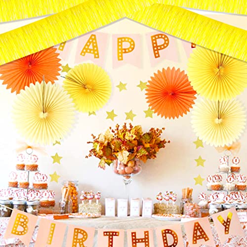 Image of 6 Pack 10 Feet Foil Fringe Garland Metallic Tinsel Streamers Banner Wall Hanging Curtain Backdrop Banner for Parade Floats, Thanksgiving, Christmas, Birthday, Halloween Party Decorations(Yellow)