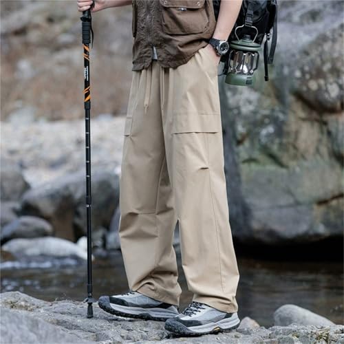 Mens Casual Cargo Pants Workout Joggers Stretch Sweatpants Hiking Drawstring Tactical Trousers with Multi Pockets2