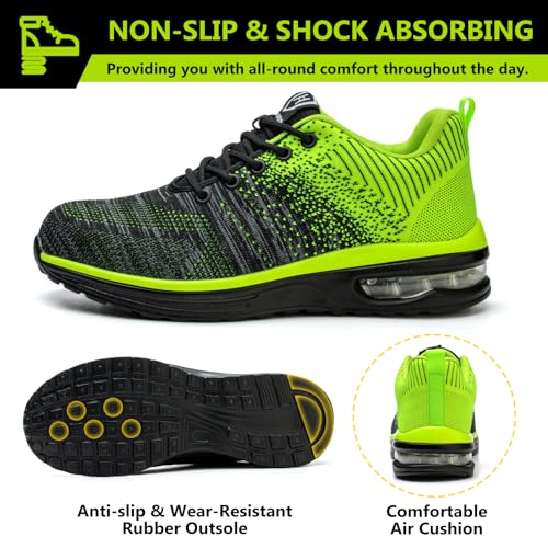 Image of Steel Toe Shoes for Men Women Lightweight Comfortable Work Shoes Indestructible Slip Resistant Safety Shoes for Construction