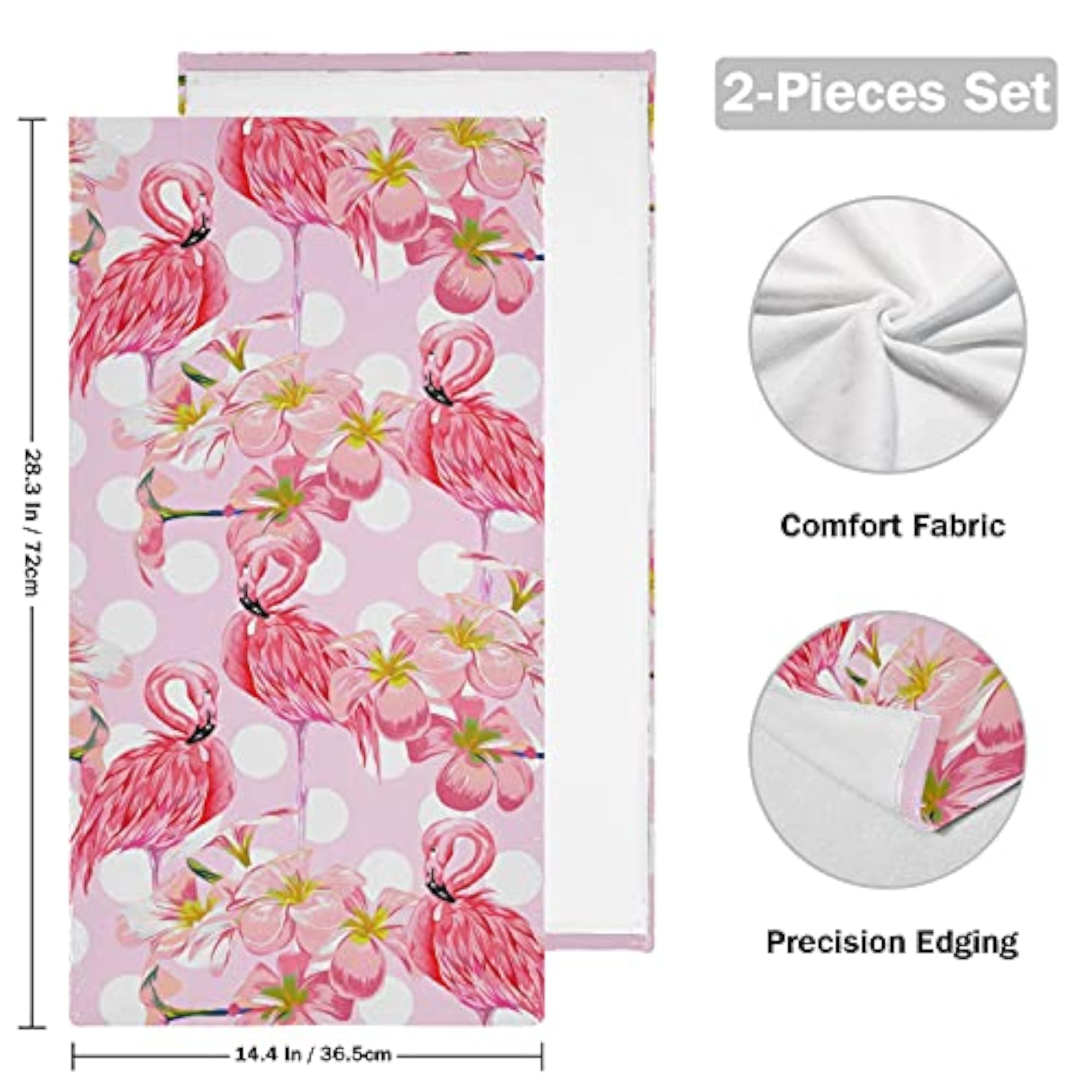 Magic Flamingo Bathroom Hand Towels Set