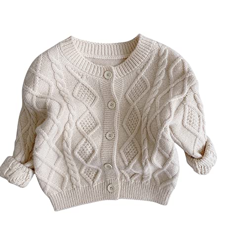 Cardigã para bebês meninas meninos com botão malha quente cardigã suéter malha