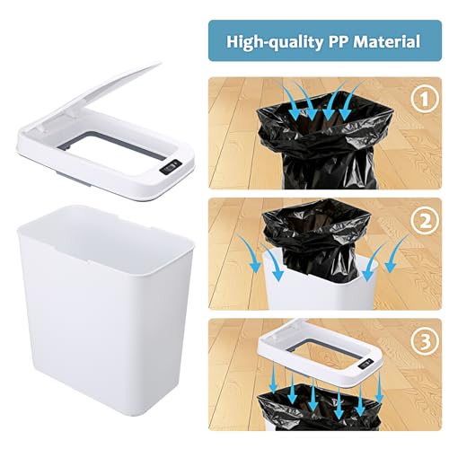3 Canecas de Basura Automáticas Táctiles Blanco miniatura 6
