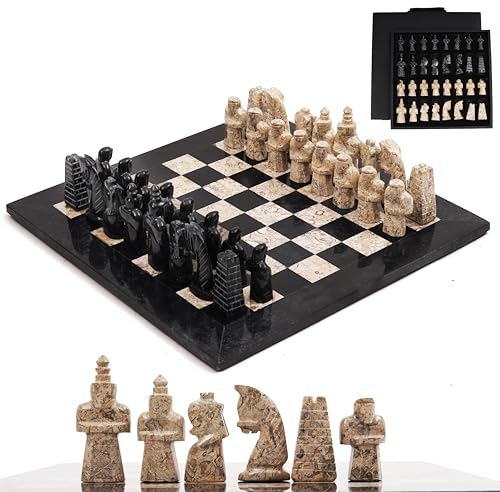 Jeu d'échecs en marbre Radicaln de 15 pouces avec boîte pour protéger vos pièces de collection