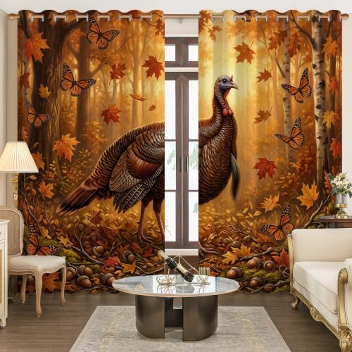 Rideaux occultants papillons 132x213cm turcs pour salon - 4