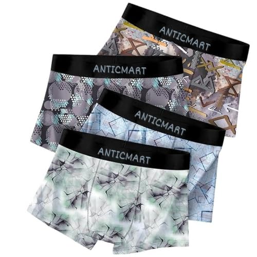 Image of Men's Airsoft Anti-Bacterial Trunks (Pack of 4) | Breathable Nylon | Sweat-Wicking Comfort | Everyday Regular Fit