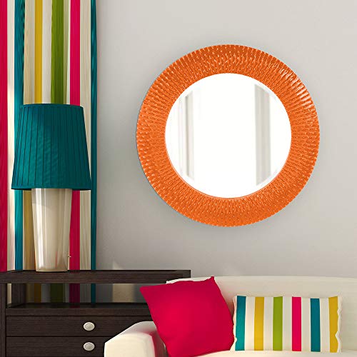 Image of Howard Elliott 21143O Bergman Round Mirror, Small, Orange