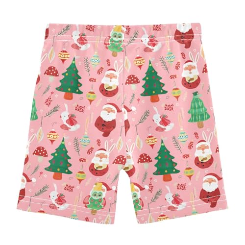 Christmas Tree Pink Girls Bike Shorts Toddler Girl Clothes Under Dress Dance Shorts for 4-10 Years,4T2