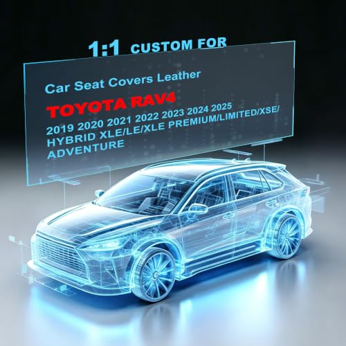 Image of For Toyota RAV4 Seat Covers 2019-2024 2025 RAV4 Hybrid /XLE(Black, 5 Seats) | Waterproof Breathable Scratch Resistant 360 Wrap Airbag Compatible