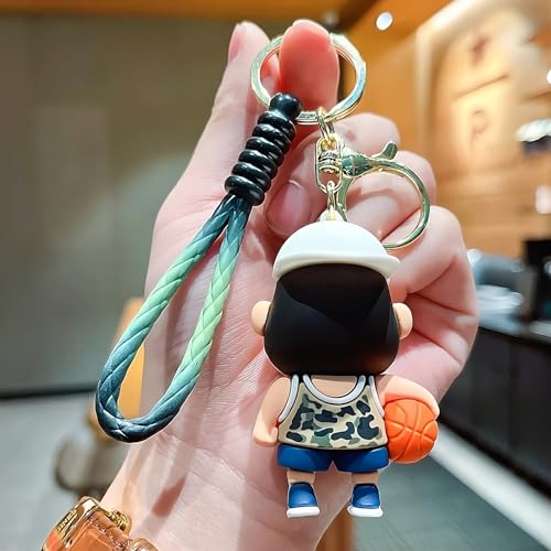 Image of Cute Cartoon Character Silicone 3D Key Chain with Strap Charm & Metal Hook, Merchandise Key Rings Gift for Kids Girls Boys Men & Women