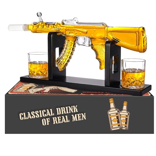 Oaksea Cadeau à whisky pour homme et papa, coffret cadeau pour homme, carafe à whisky de 550 ml, avec 2 verres, cadeaux d'anniversaire pour mari, amateurs de whisky, accessoires de whisky pour bar