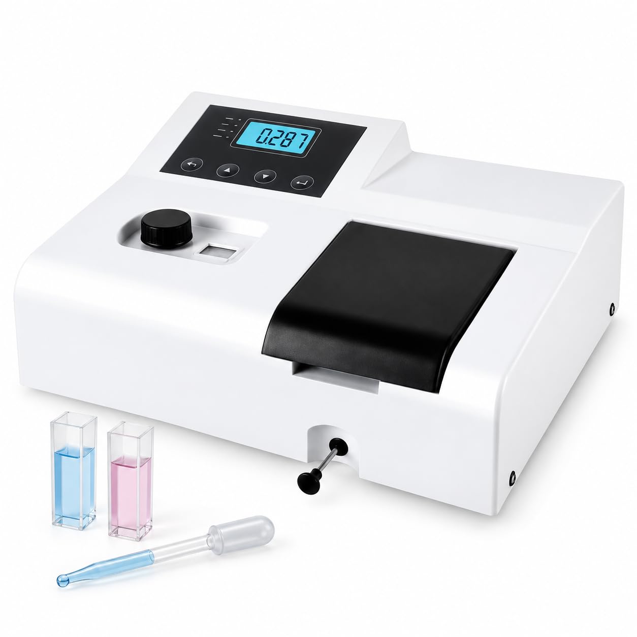 Espectrofotómetro digital portátil, rango de 320-1020 nm, ancho de banda de 6 nm