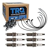 TRQ Ignition Kit Ignition Coil Spark Plugs Wire Set Compatible with 2003-2008 Ford Ranger 2004-2007 Mazda B3000