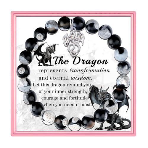 Dragon Lover's Charm Gemstone Jewelry Bracelet Inspiration Spirit Animal Gift for Friends