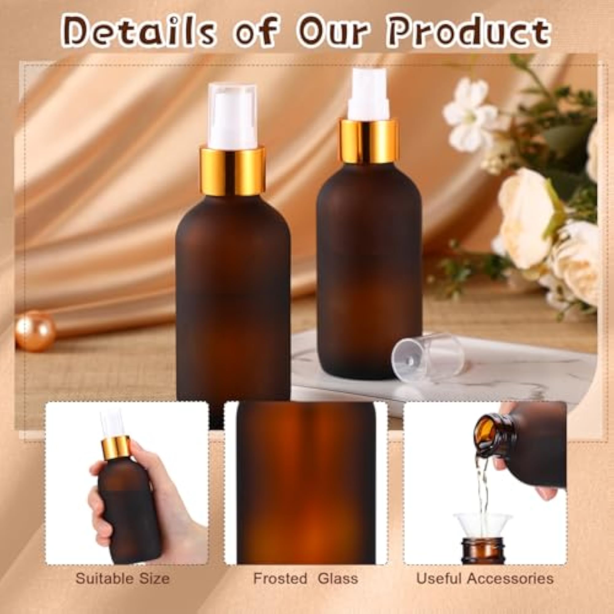 36 Pcs Glass Spray Bottles 4oz Fine Mist