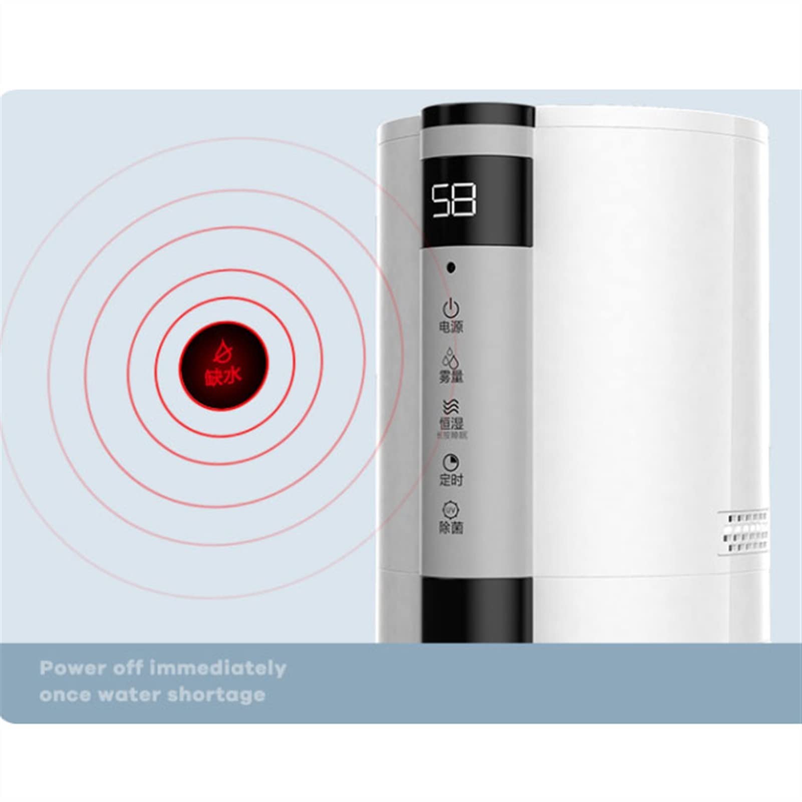 Umidificatore Umidificatore da Pavimento, Umidificatore Silenzioso con Riempimento Superiore per Camera da Letto Umidificatore a Umidità Costante Intelligente di Grande capacità per Uso Domestico - Um