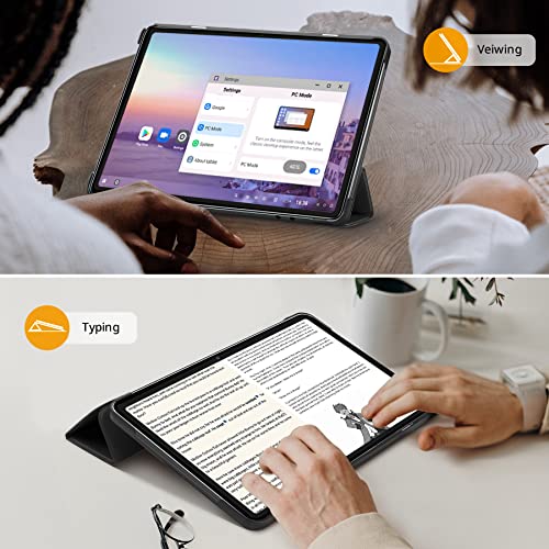 EasyAcc Uniwersalne etui kompatybilne z Blackview Tab 7 Pro/Tab 7 / Oscal Pad 10 10 cali, smukłe i lekkie etui ochronne na tablet z funkcją stojaka, czarne