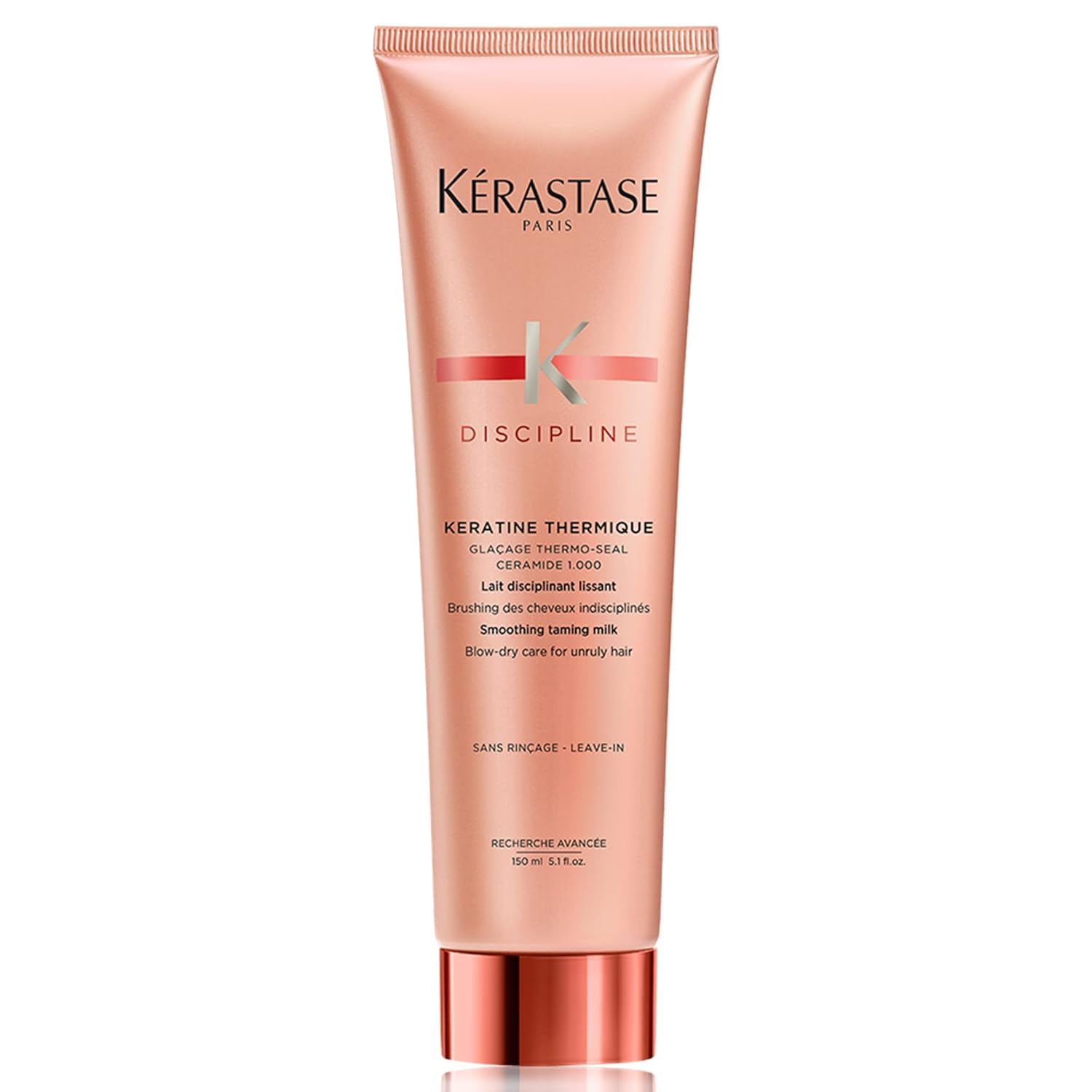 Kérastase Hitzeschutz für widerspenstiges Haar, Feuchtigkeitsspendende Haarmilch gegen Frizz, Kératine Thermique, Discipline, 150 ml