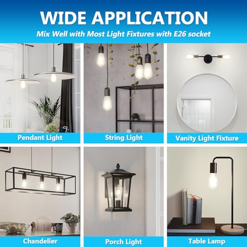 Ascher ST58-XSXW-WHITE-4000K Vintage Led Edison Bulbs, 6W, Equivalent 60W, High Brightness Daylight White 4000K thumb #4