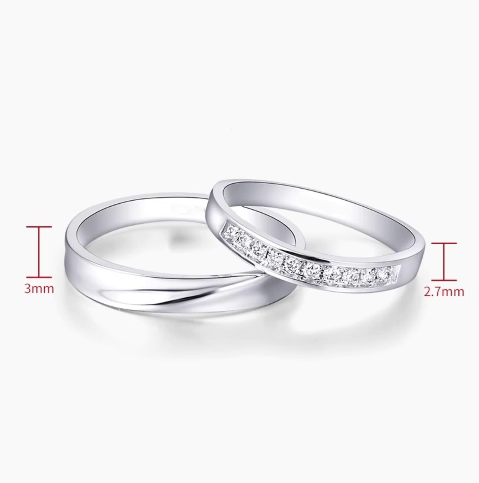 Wycian Anillos Boda Hombre Anillo Plateado PT950 Polaco Talla 30 Sólido No Chapado Moda para Esposa Cumpleaños Joyas