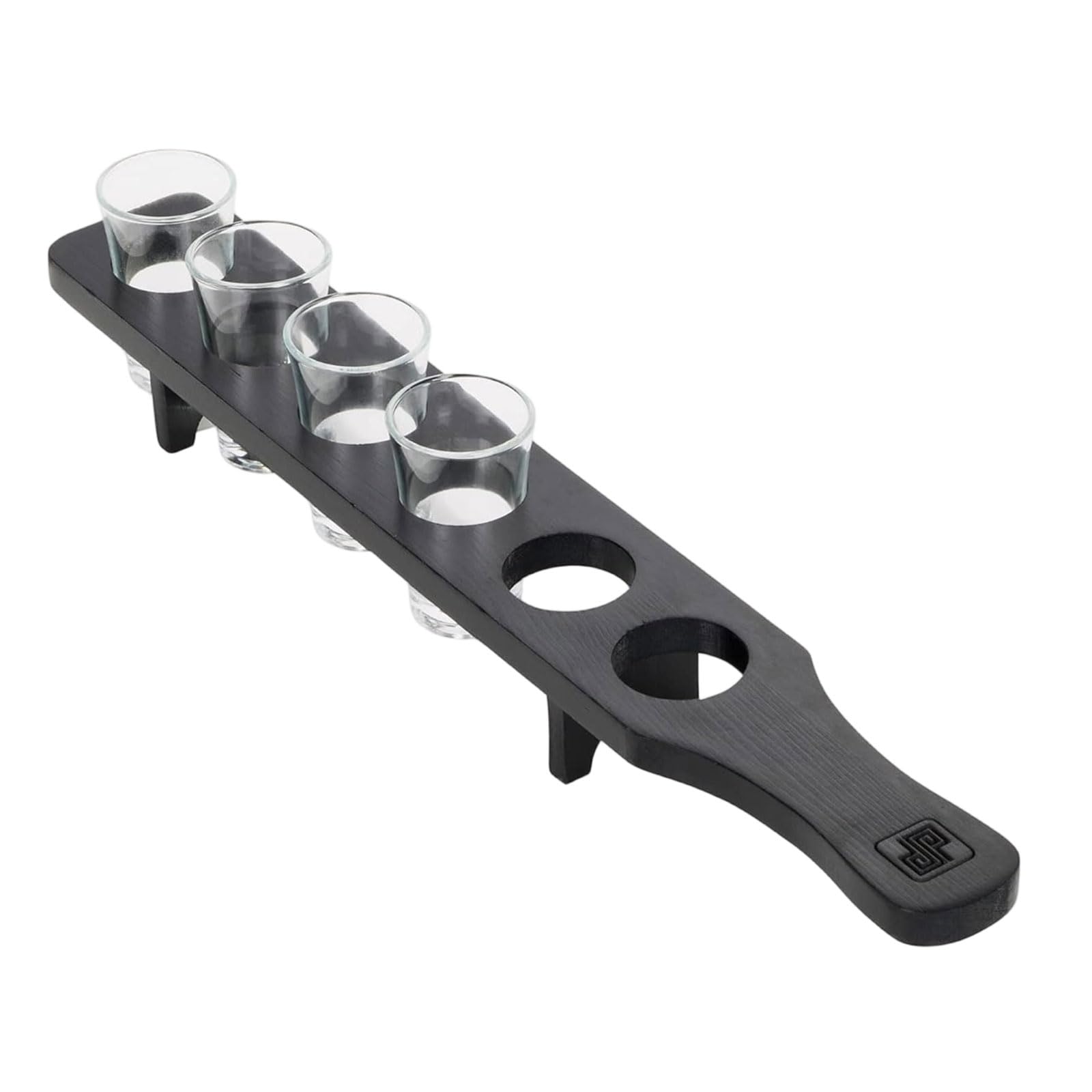 GTYLF Tequila Storage Tray Wooden Drink Serving Tray Shot Glass Display Stand with 6 Holes for Social Event Tequila