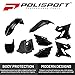 Polisport Motocross (MX) Restyling Kit for Yamaha YZ 125/250 (2002-21) Dirt Bike – OEM Quality, Durable, Flexible & Perfect Fit – Black