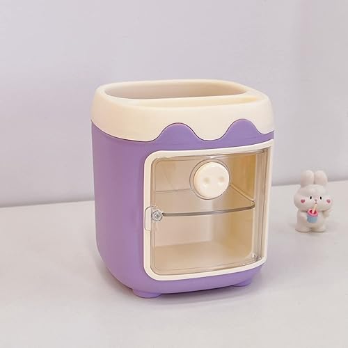 Miniatura 10 de El soporte para bolígrafos Kawaii de cerdo viene con bonitas calcomanías, estética, multifuncional, cubo de almacenamiento de escritorio (rosa)